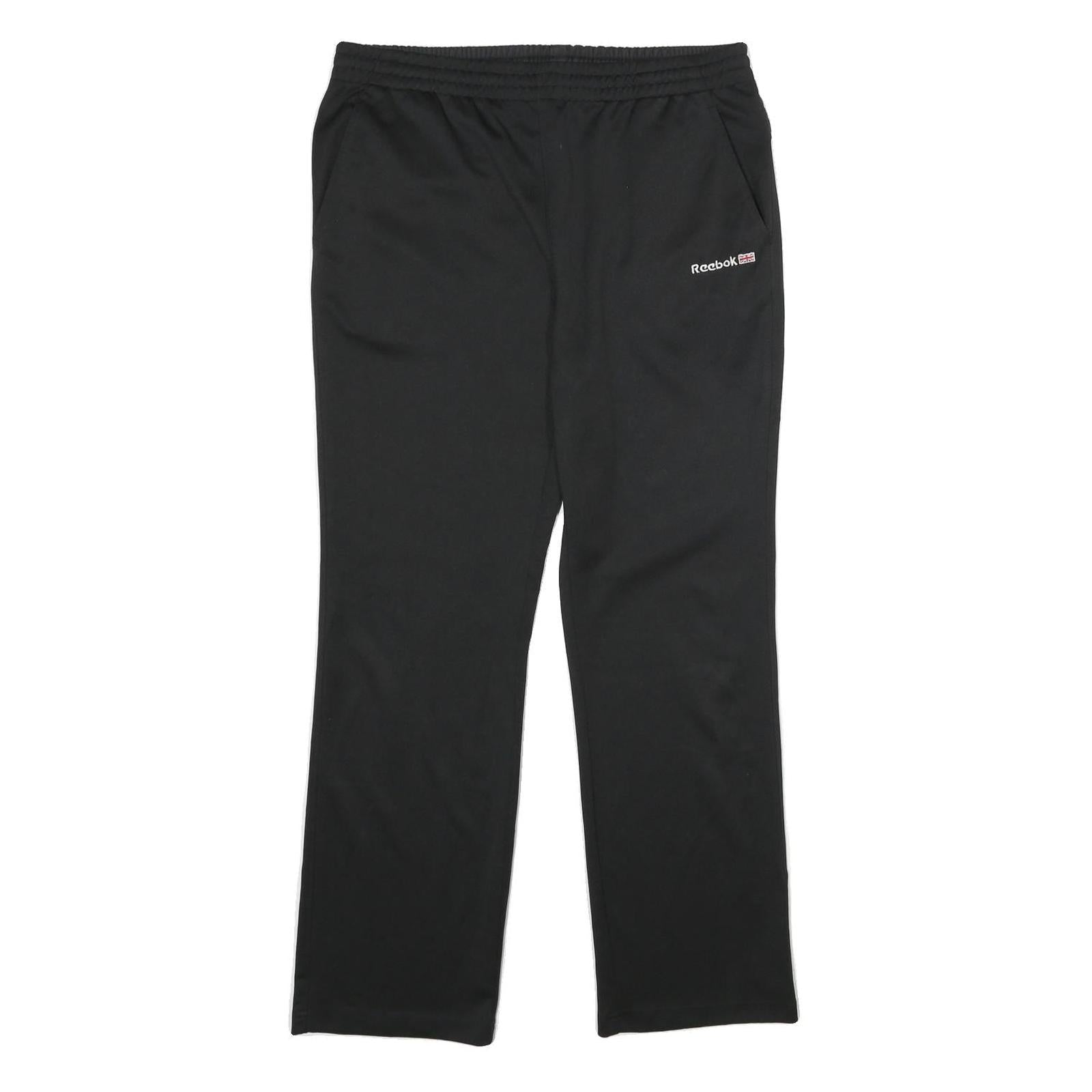 REEBOK Mens Joggers Black XL W34 L30 Regular Fit Straight Leg Sports Leisurewear