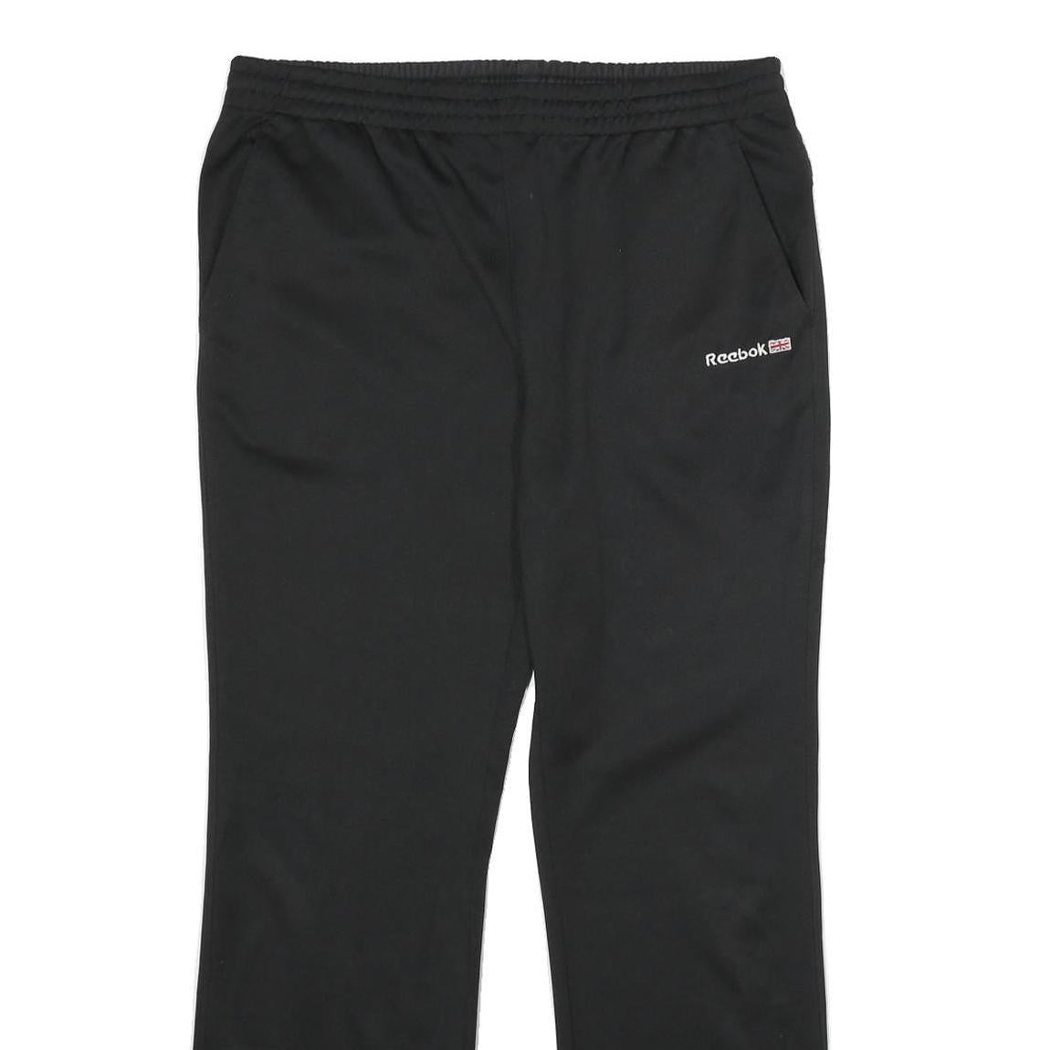 REEBOK Mens Joggers Black XL W34 L30 Regular Fit Straight Leg Sports Leisurewear