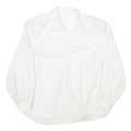 Womens White Rayon Basic Shirt Long Sleeve Collared Button Neck Plain M