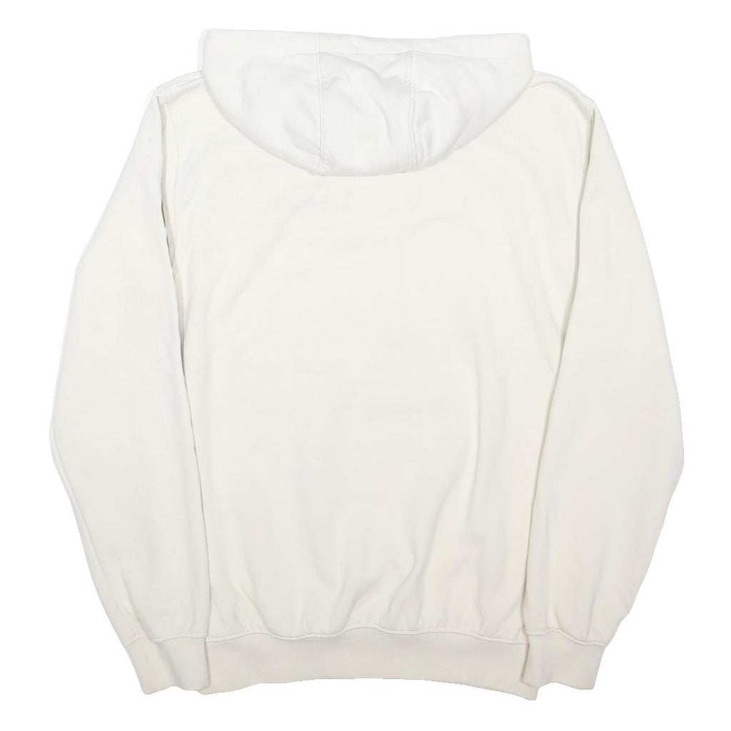 CARHARTT Womens White ¼ Zip Hoodie S Sleeve Logo Plain Cotton Blend Casual