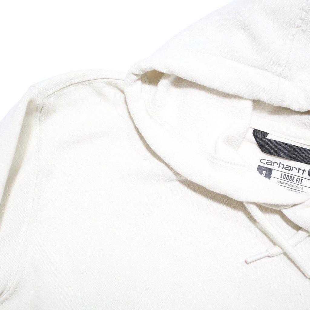 CARHARTT Womens White ¼ Zip Hoodie S Sleeve Logo Plain Cotton Blend Casual