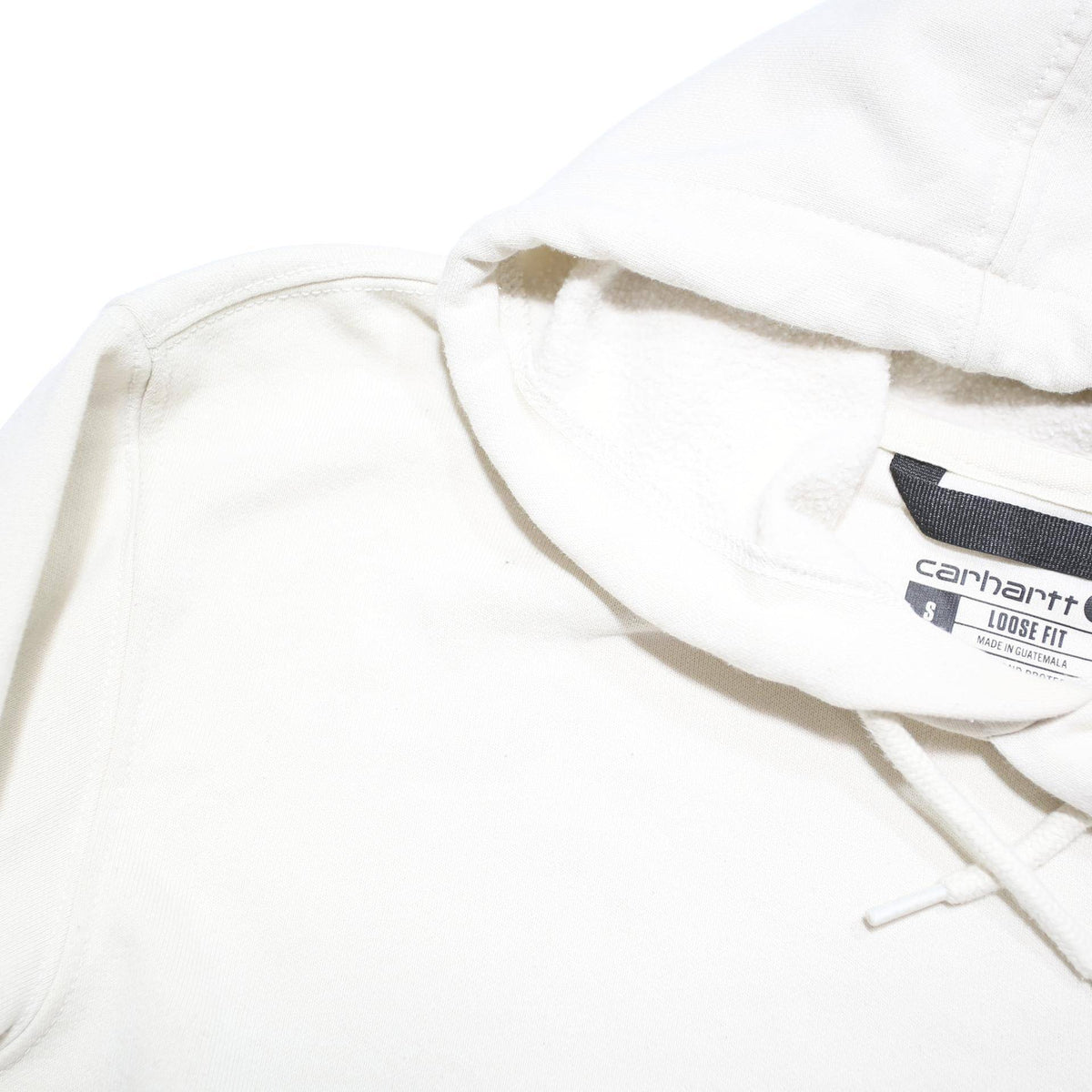CARHARTT Womens White ¼ Zip Hoodie S Sleeve Logo Plain Cotton Blend Casual
