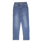 PAPAYA Womens Blue Regular Fit Straight Leg Denim W26 L29 Cotton Blend Zip Jeans