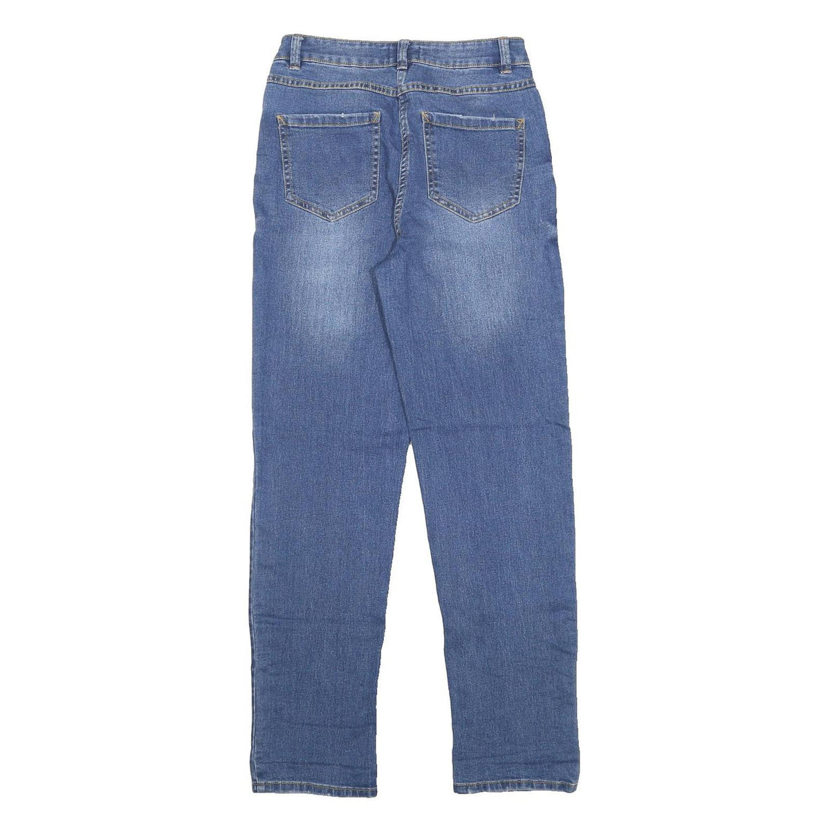 PAPAYA Womens Blue Regular Fit Straight Leg Denim W26 L29 Cotton Blend Zip Jeans