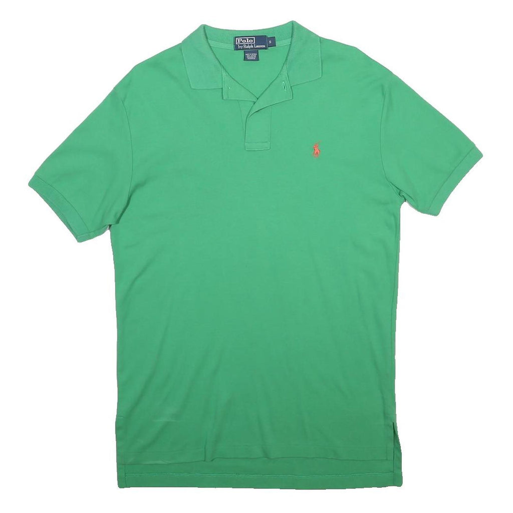 POLO RALPH LAUREN Mens Green Cotton Short Sleeve Plain S Polo Shirt Classic Fit