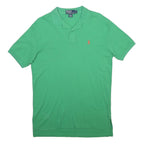 POLO RALPH LAUREN Mens Green Cotton Short Sleeve Plain S Polo Shirt Classic Fit