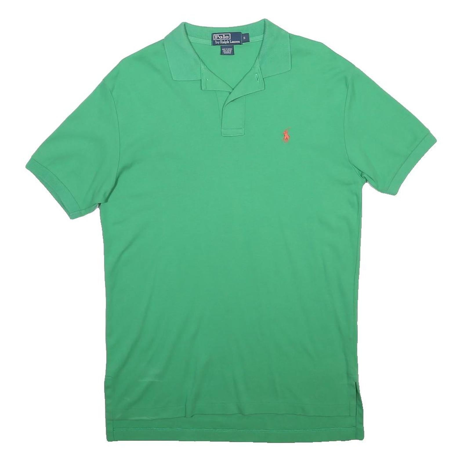 POLO RALPH LAUREN Mens Green Cotton Short Sleeve Plain S Polo Shirt Classic Fit