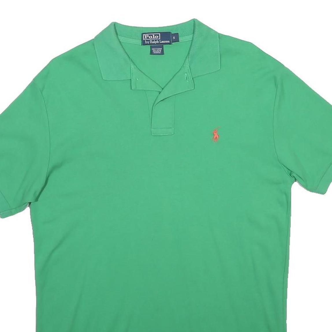 POLO RALPH LAUREN Mens Green Cotton Short Sleeve Plain S Polo Shirt Classic Fit