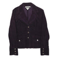 TOMMY HILFIGER Womens Purple Cotton Corduroy Blazer Jacket M Stretch Button