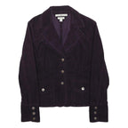 TOMMY HILFIGER Womens Purple Cotton Corduroy Blazer Jacket M Stretch Button