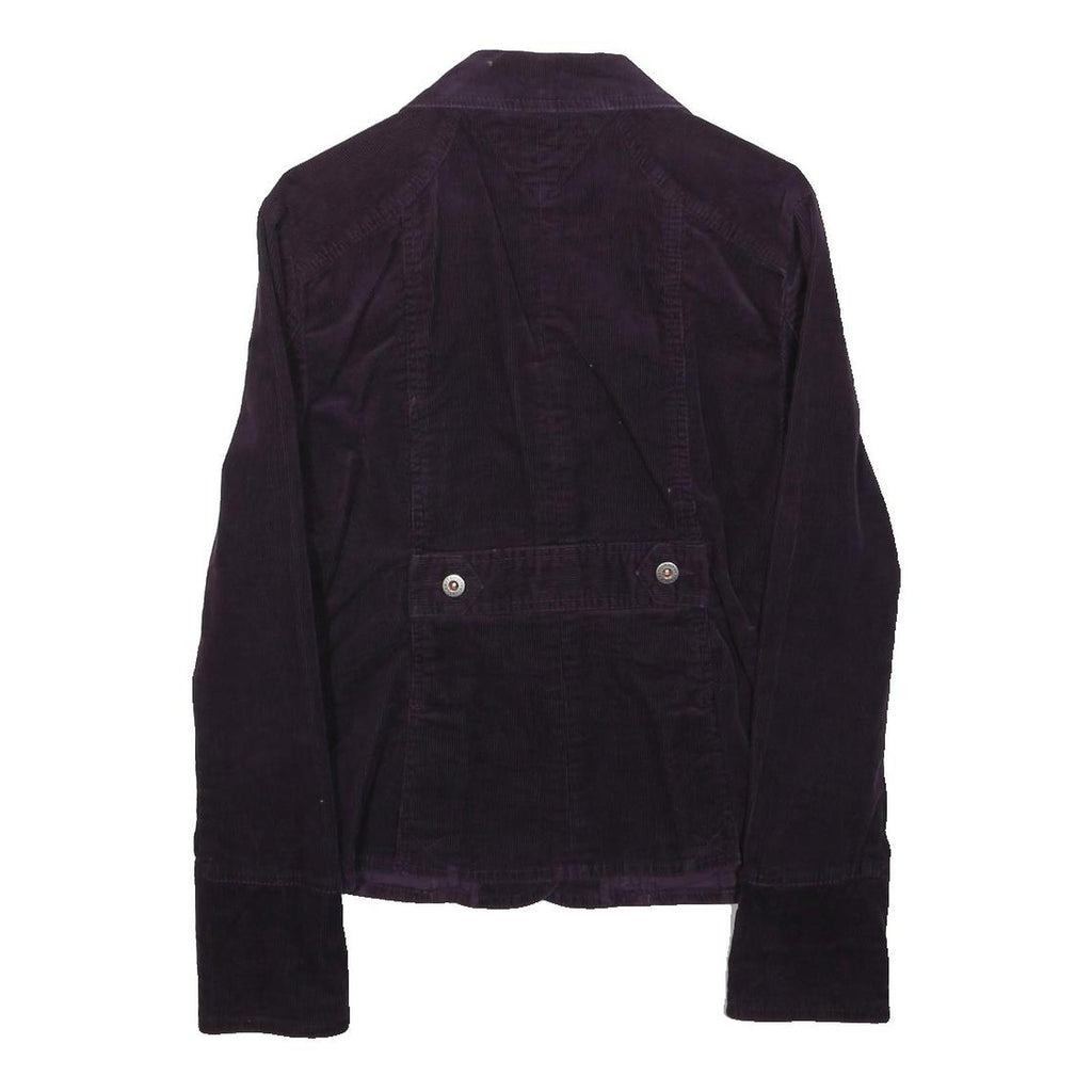 TOMMY HILFIGER Womens Purple Cotton Corduroy Blazer Jacket M Stretch Button