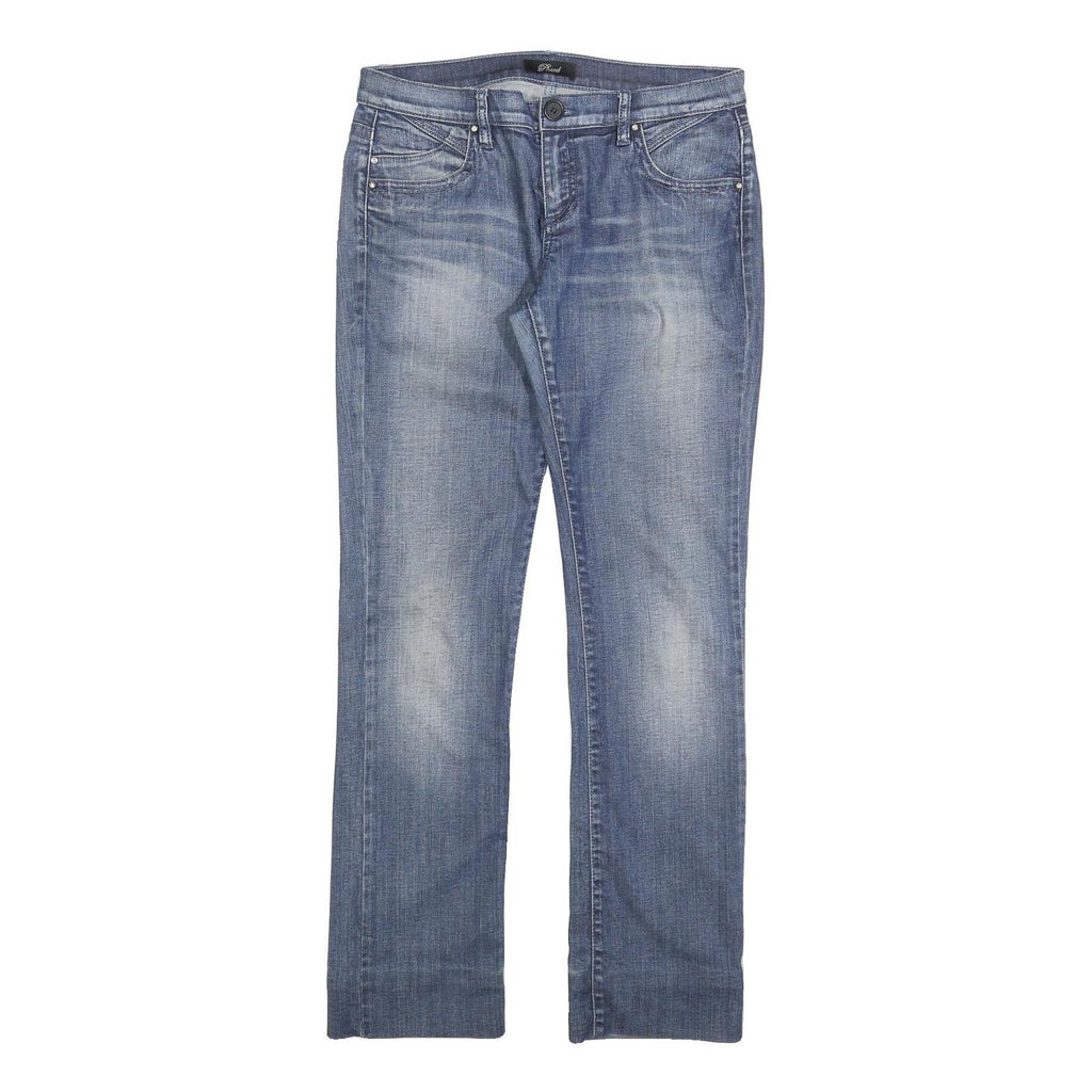PHARD Womens Slim Blue Denim Jeans W32 L32 Zip Closure Classic Style