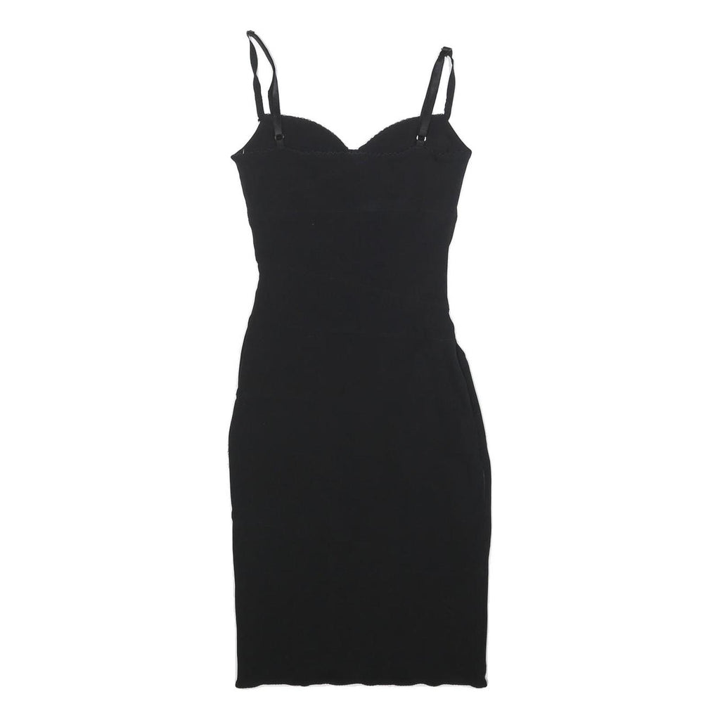 KAREN MILLEN Womens Black Bodycon Jersey Mini Dress UK 8 Polyester Blend