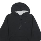 CHAMPION Mens Black Hoodie S Cotton Blend Pullover Logo Sweatshirt