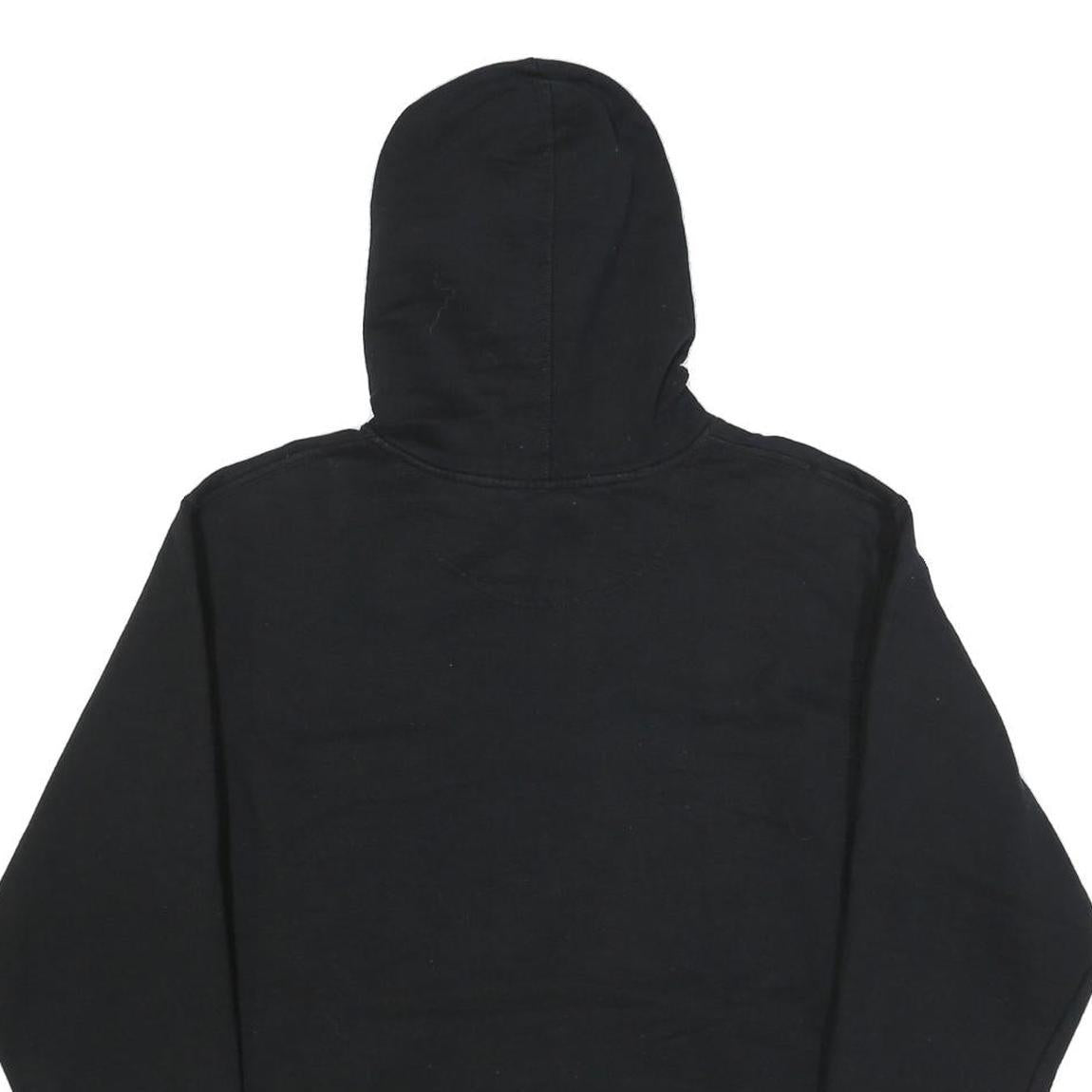 CHAMPION Mens Black Hoodie S Cotton Blend Pullover Logo Sweatshirt