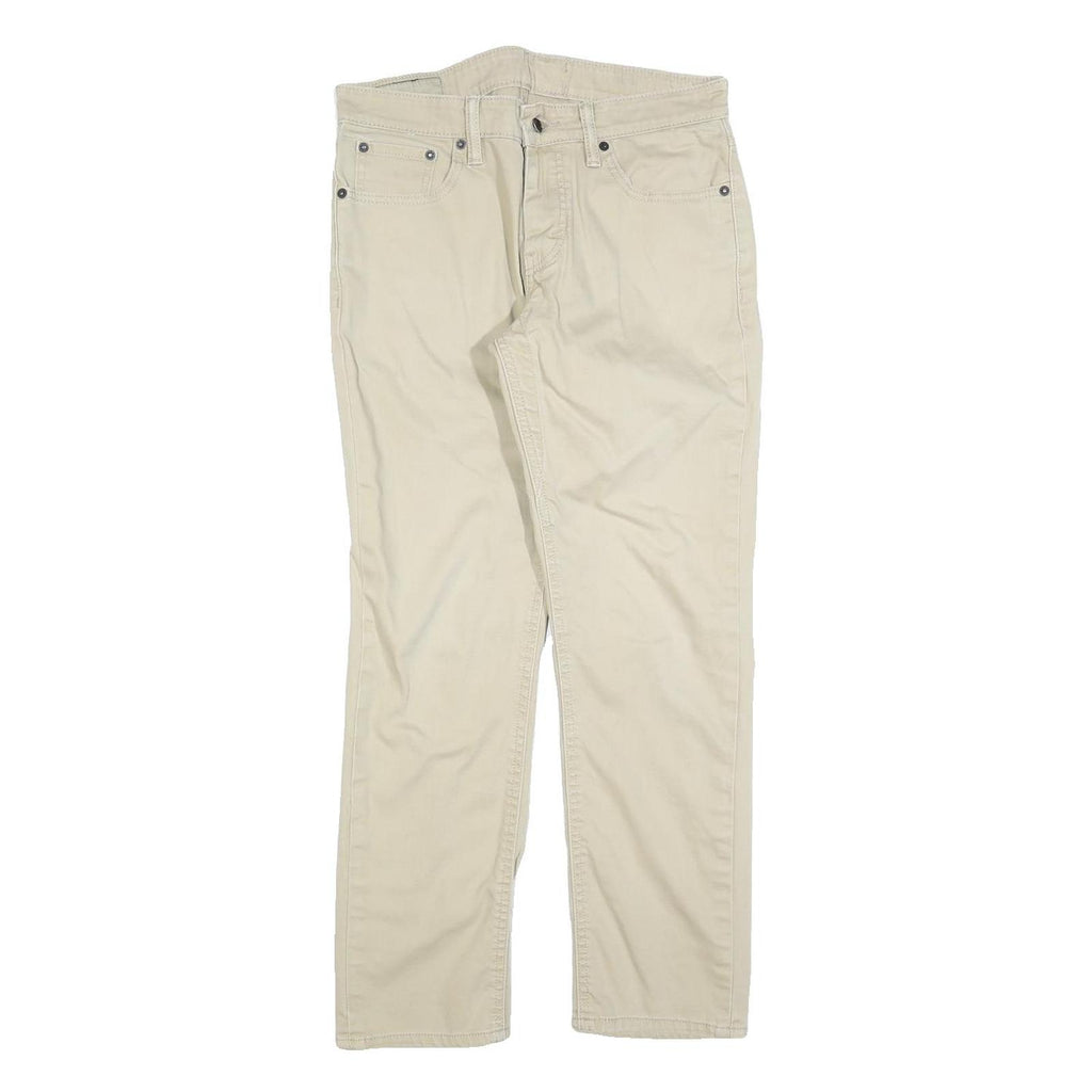 LEVI'S Mens Slim Cotton Blend Beige Trousers W30 L26 Classic Zip Casual Stylish