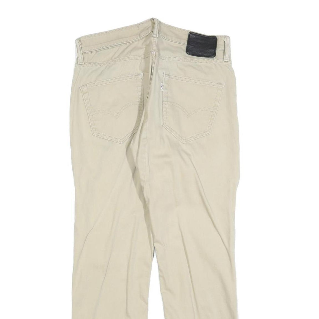 LEVI'S Mens Slim Cotton Blend Beige Trousers W30 L26 Classic Zip Casual Stylish