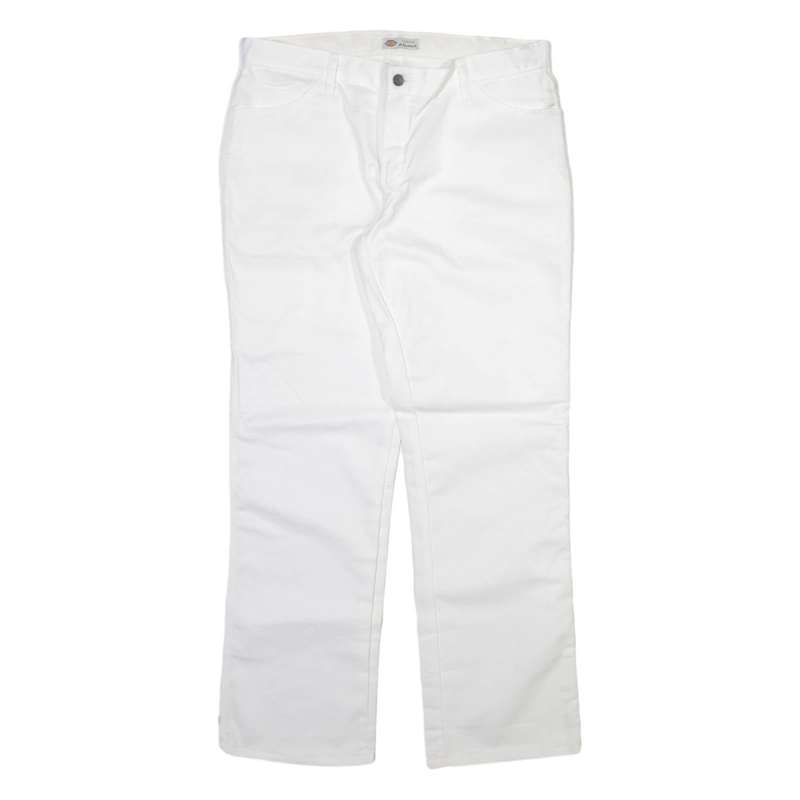 DICKIES Carpenter Womens Trousers White Regular Straight W36 L32