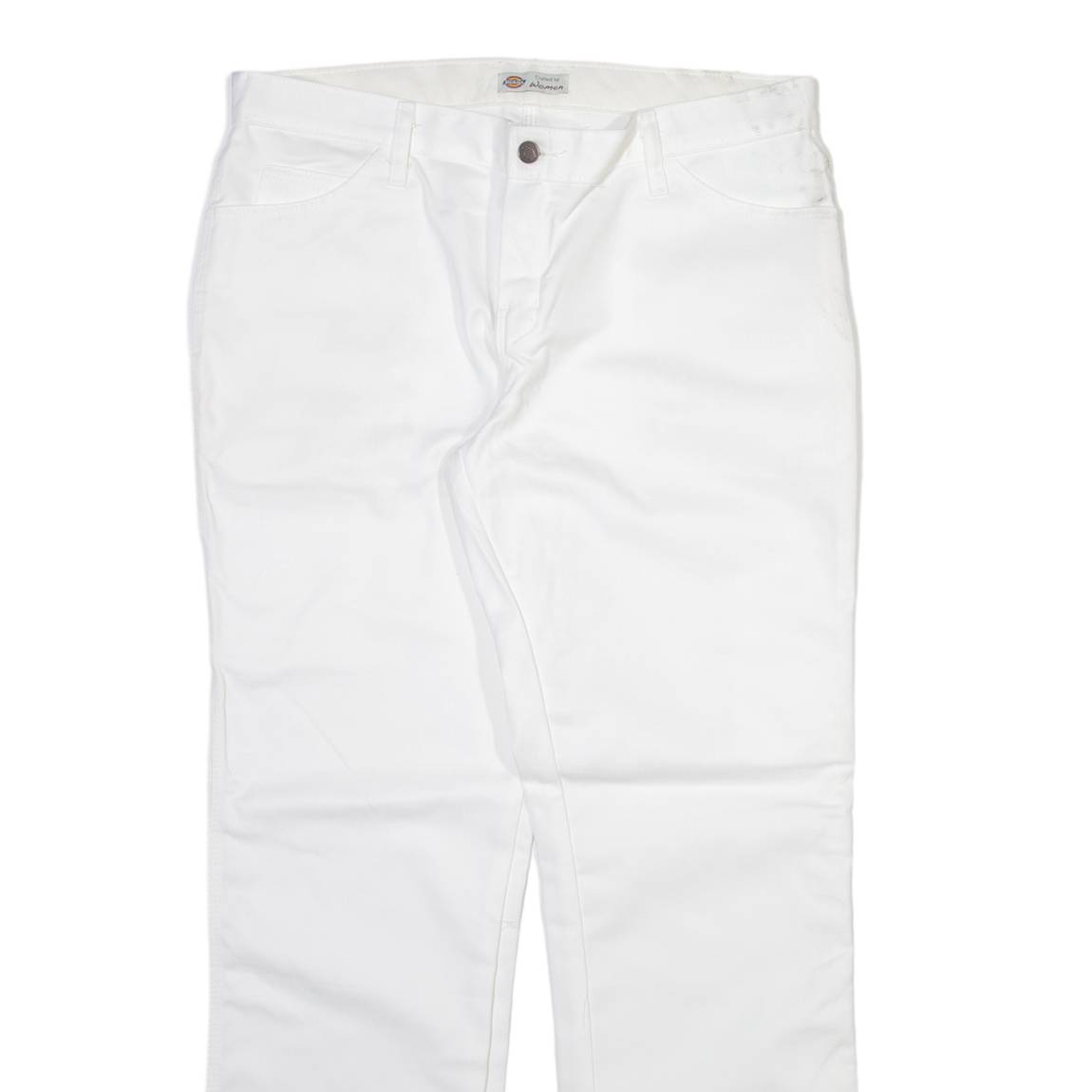 DICKIES Carpenter Womens Trousers White Regular Straight W36 L32
