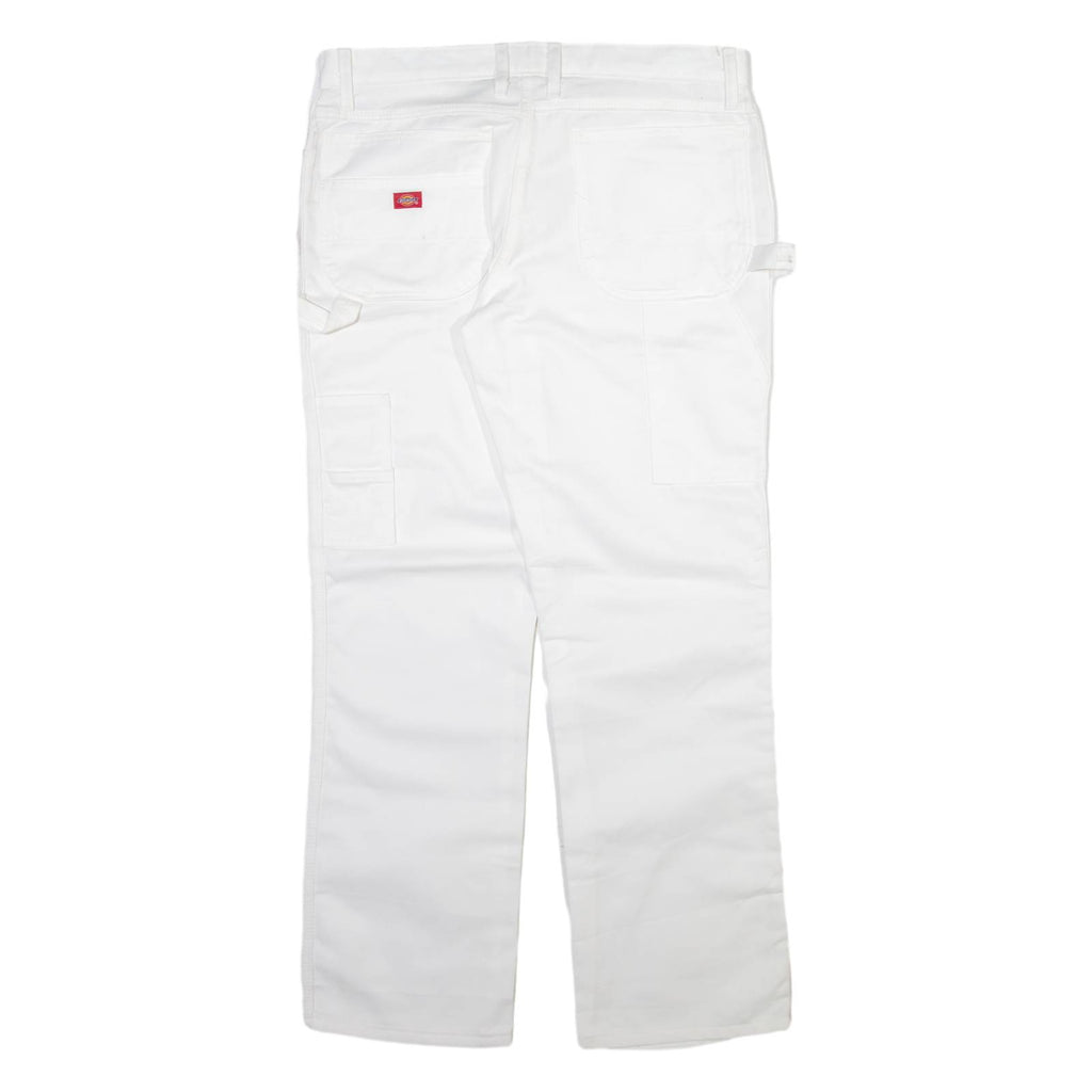 DICKIES Carpenter Womens Trousers White Regular Straight W36 L32
