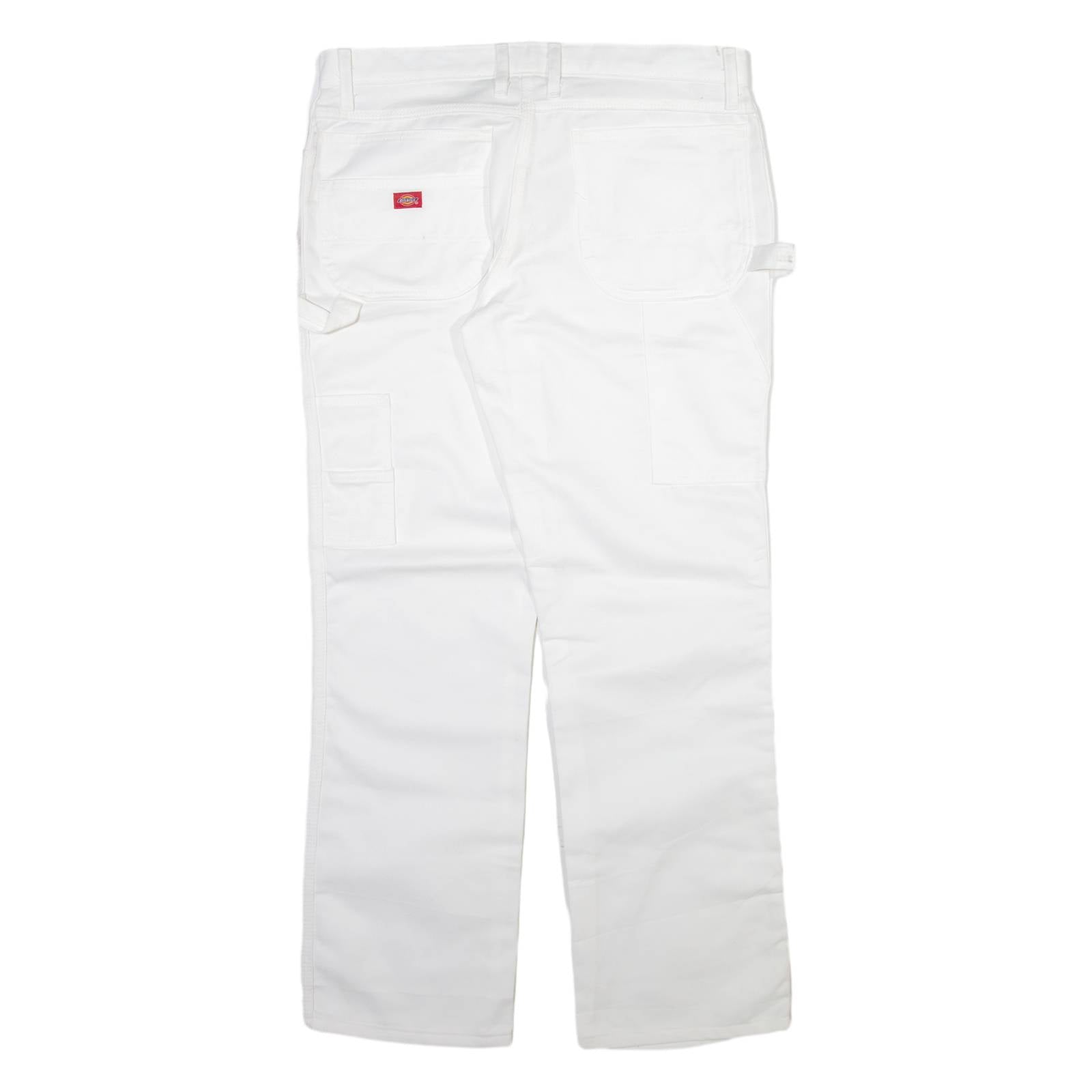 DICKIES Carpenter Womens Trousers White Regular Straight W36 L32