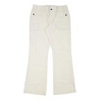 TOMMY HILFIGER Womens Cotton Blend Cream Regular Fit Straight Trousers W34 L33