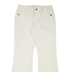 TOMMY HILFIGER Womens Cotton Blend Cream Regular Fit Straight Trousers W34 L33