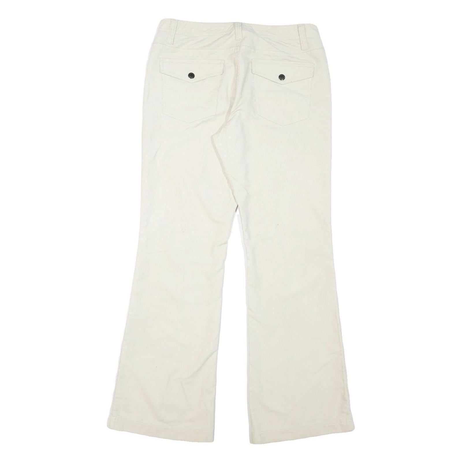 TOMMY HILFIGER Womens Cotton Blend Cream Regular Fit Straight Trousers W34 L33