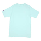CHAMPION Mens Light Blue Graphic T-Shirt L Short Sleeve Crew Neck Cotton Blend