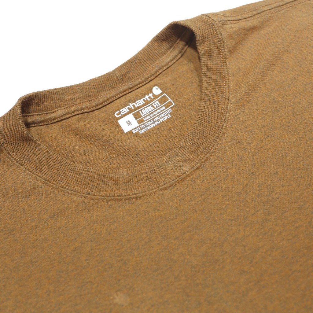 CARHARTT Mens Brown Pocket T-Shirt M Short Sleeve Crew Neck Cotton Blend