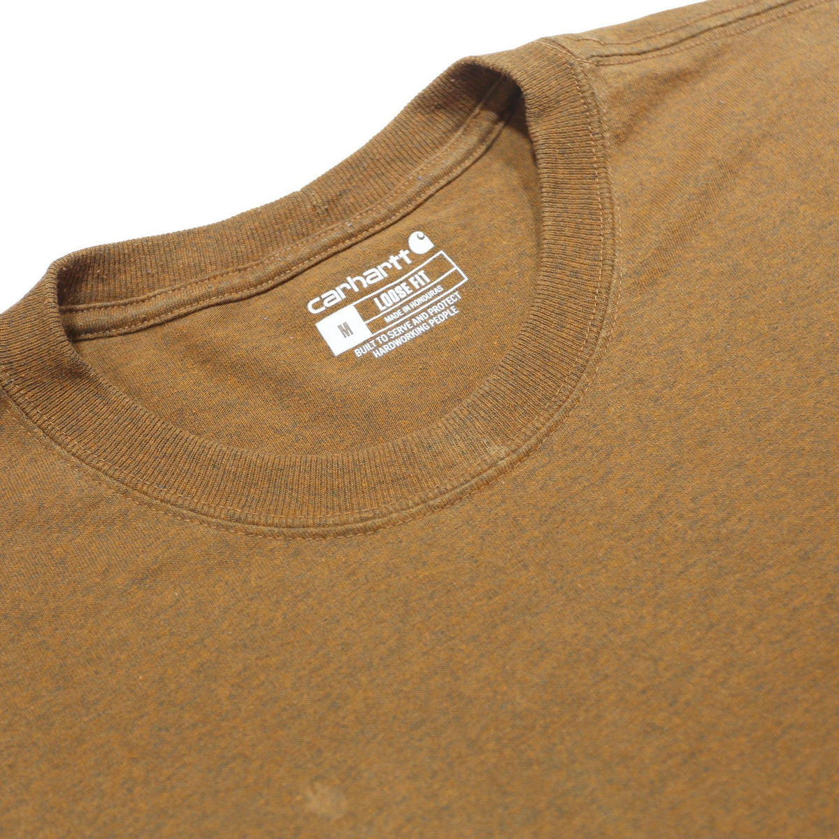 CARHARTT Mens Brown Pocket T-Shirt M Short Sleeve Crew Neck Cotton Blend