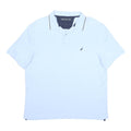 NAUTICA Mens Light Blue Short Sleeve Cotton Polo Shirt L Classic Fit