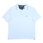 NAUTICA Mens Light Blue Short Sleeve Cotton Polo Shirt L Classic Fit