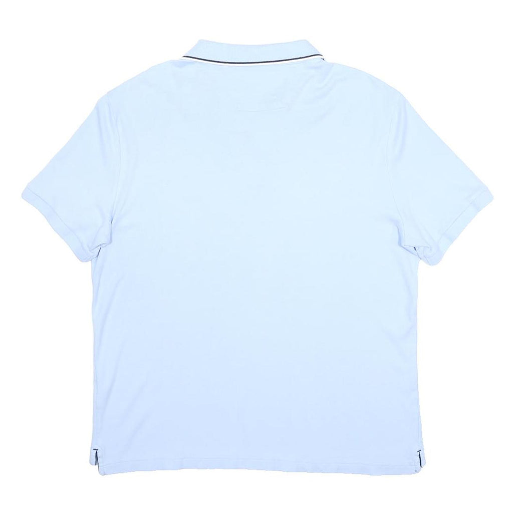 NAUTICA Mens Light Blue Short Sleeve Cotton Polo Shirt L Classic Fit
