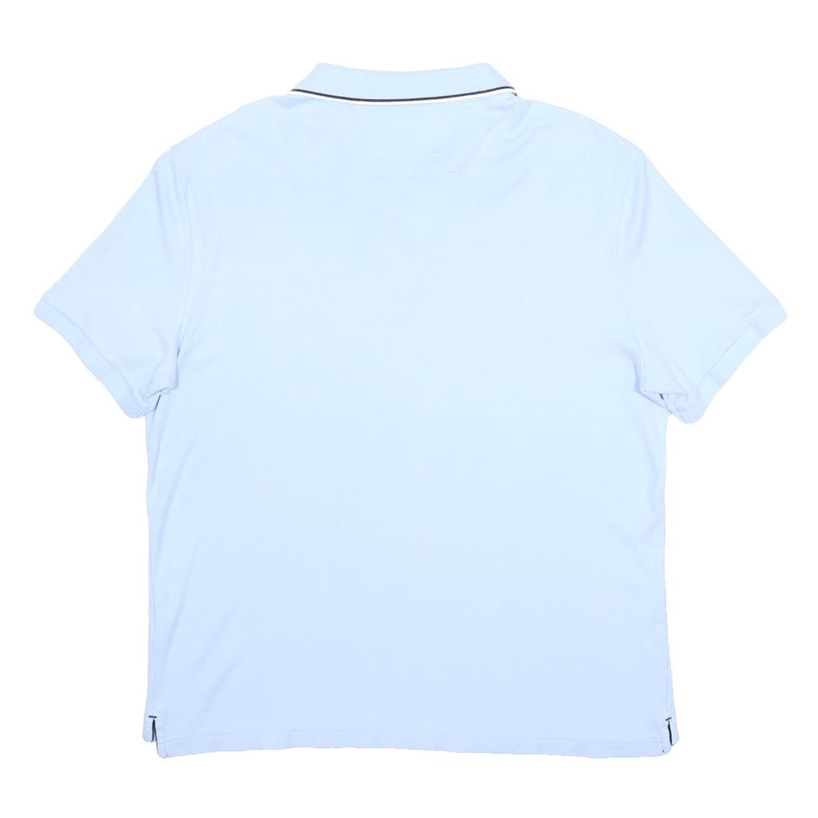 NAUTICA Mens Light Blue Short Sleeve Cotton Polo Shirt L Classic Fit