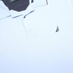 NAUTICA Mens Light Blue Short Sleeve Cotton Polo Shirt L Classic Fit