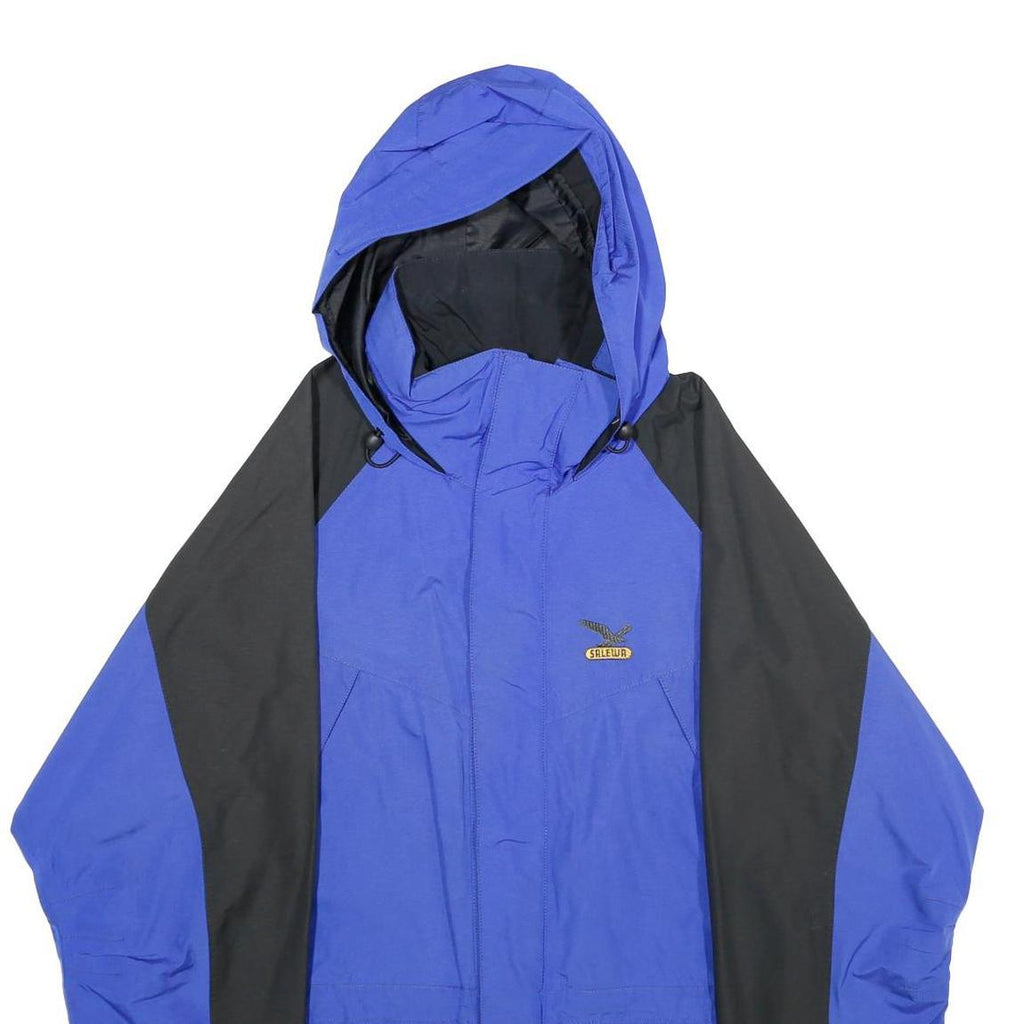 SALEWA Mens Blue & Black Outdoor Jacket M Polyamide Plain Zip Hooded