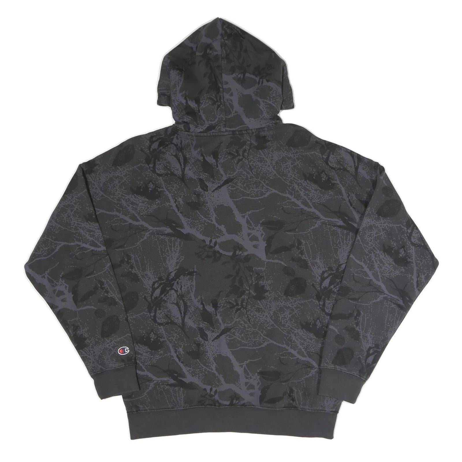 CHAMPION Mens Black Pullover Hoodie S Cotton Blend Casual Streetwear