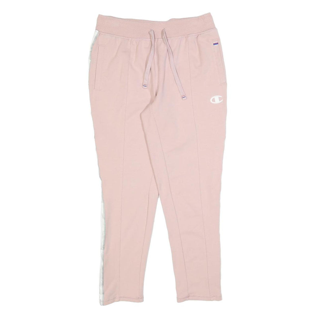 CHAMPION Womens Joggers Pink & White Slim Tapered S W26 L24 Cotton Blend
