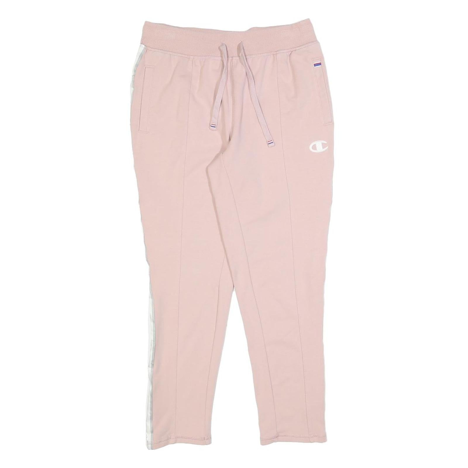 CHAMPION Womens Joggers Pink & White Slim Tapered S W26 L24 Cotton Blend