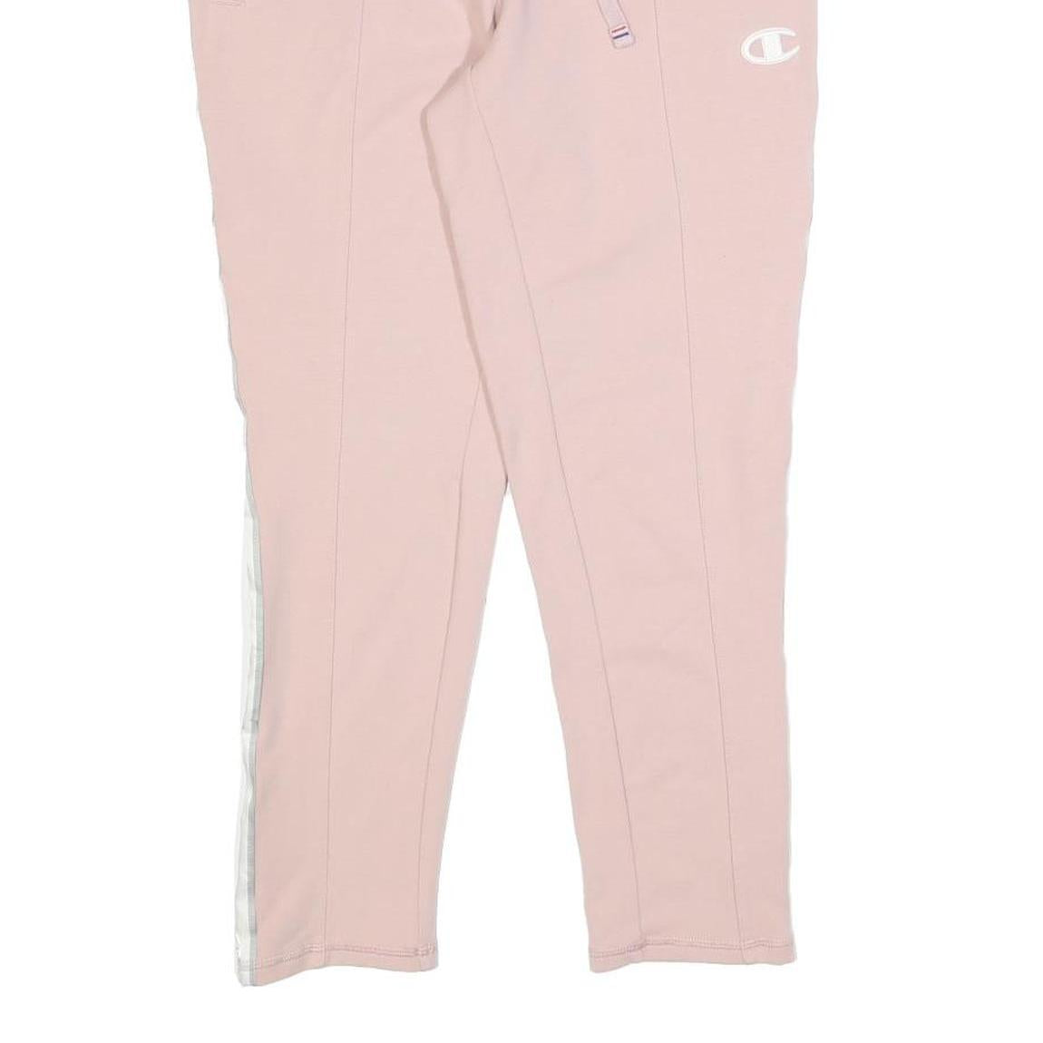 CHAMPION Womens Joggers Pink & White Slim Tapered S W26 L24 Cotton Blend