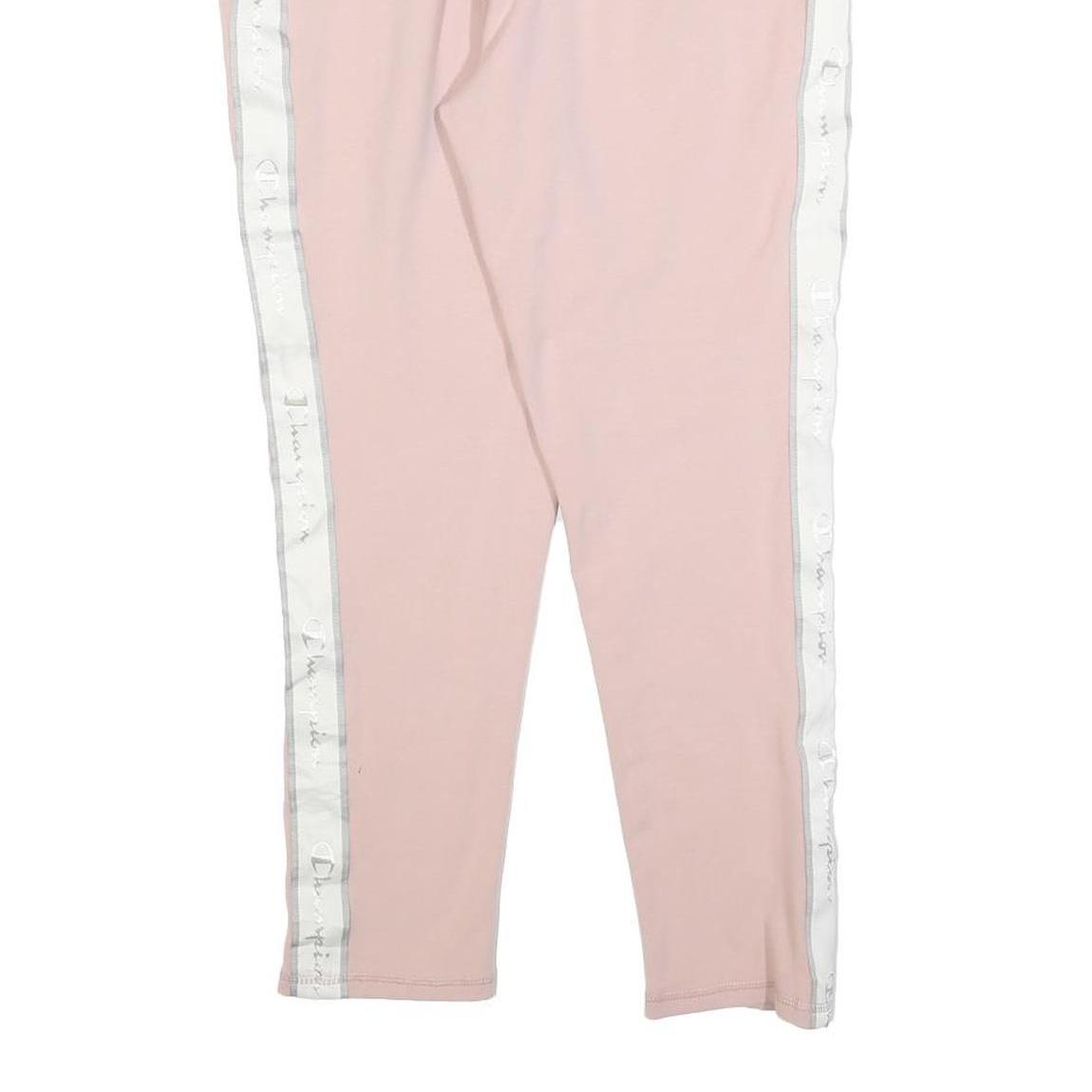 CHAMPION Womens Joggers Pink & White Slim Tapered S W26 L24 Cotton Blend