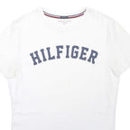 TOMMY HILFIGER Mens White Hilfiger Graphic T-Shirt M Short Sleeve Crew Neck