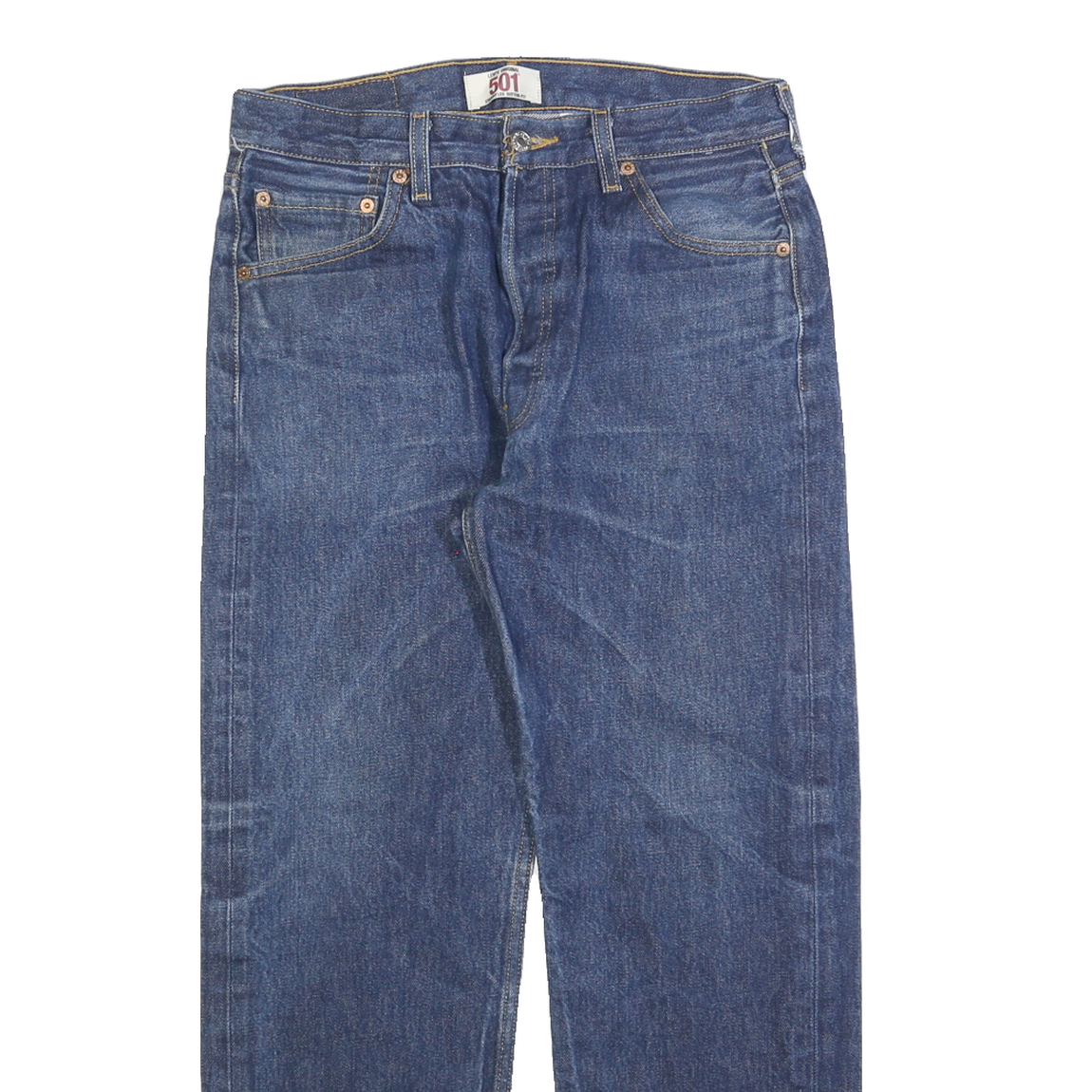 LEVI'S 501 Mens Blue Regular Straight Denim Stone Wash W31 L26 Classic Jeans
