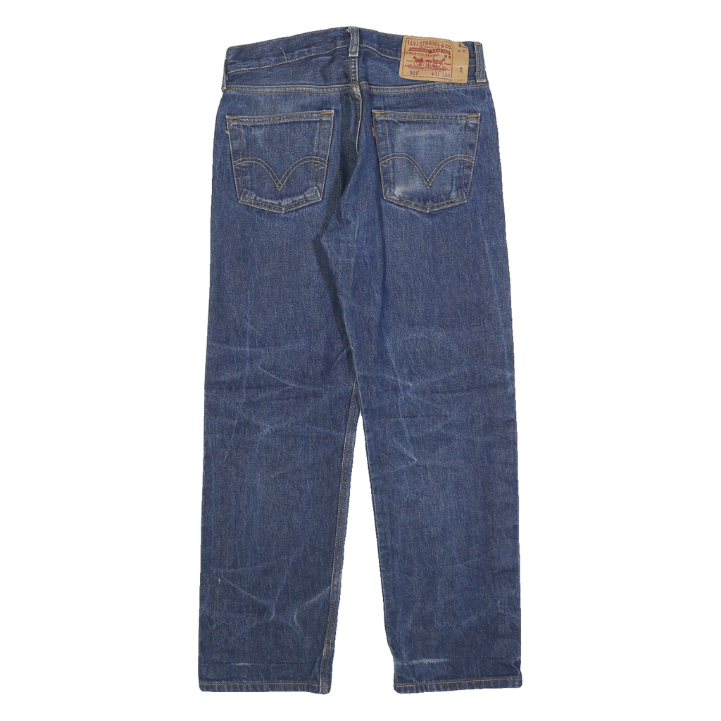 LEVI'S 501 Mens Blue Regular Straight Denim Stone Wash W31 L26 Classic Jeans