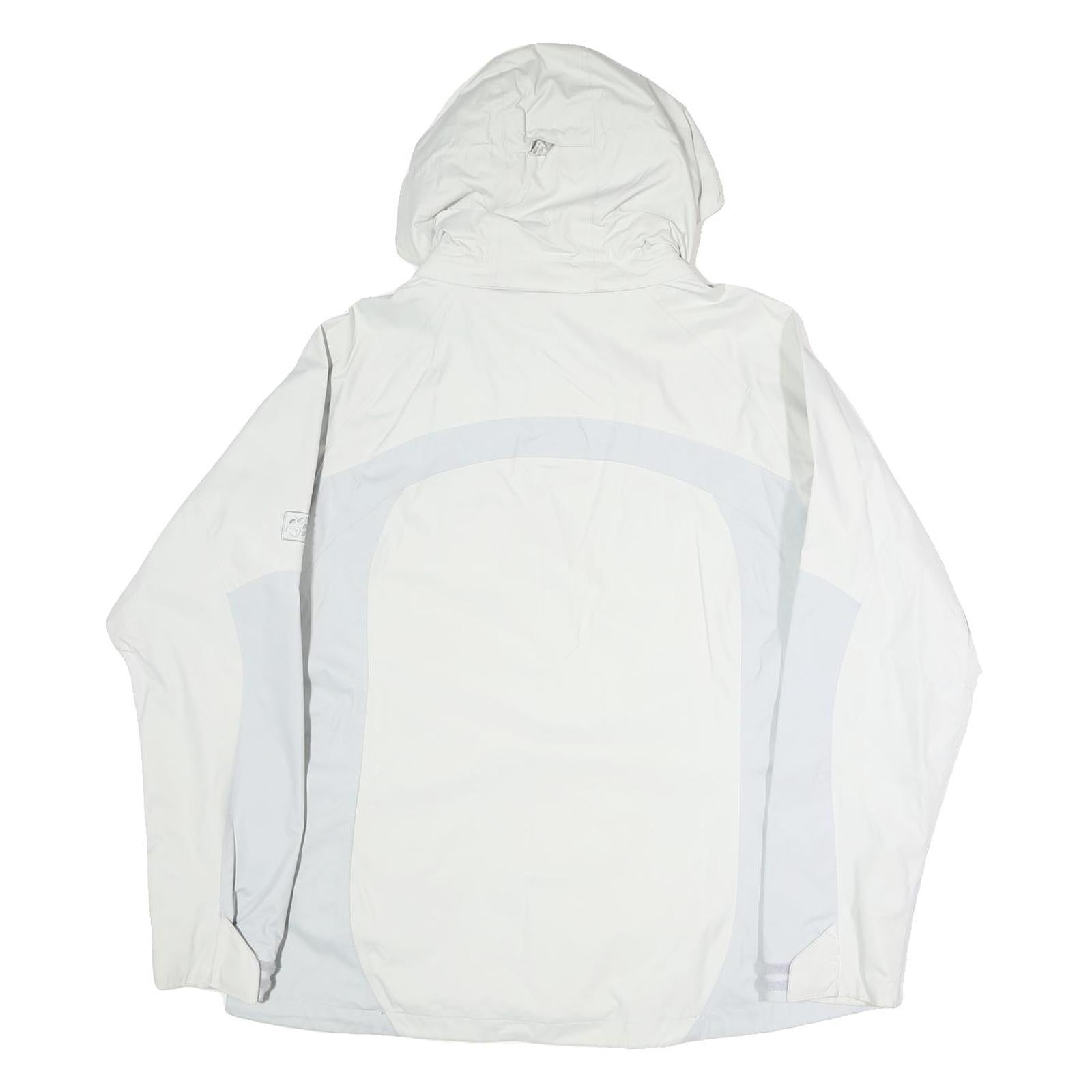 JACK WOLFSKIN Womens White & Light Grey Outdoor Jacket XL Polyester Blend Zip