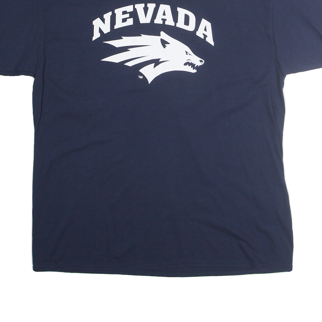 Mens Blue Nevada Graphic T-Shirt XL Short Sleeve Crew Neck Cotton Blend Jersey