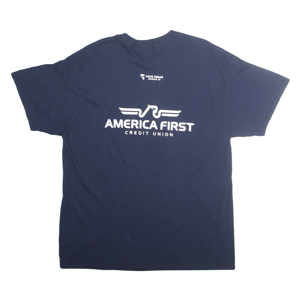 Mens Blue Nevada Graphic T-Shirt XL Short Sleeve Crew Neck Cotton Blend Jersey