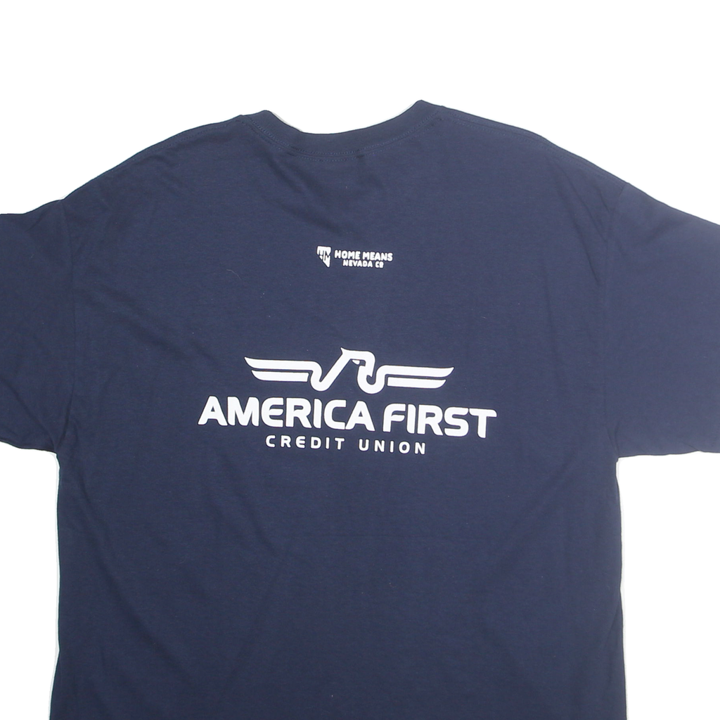 Mens Blue Nevada Graphic T-Shirt XL Short Sleeve Crew Neck Cotton Blend Jersey