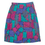 ALFRED DUNNER Womens A-Line Skirt Pink Midi Crazy Pattern UK 12